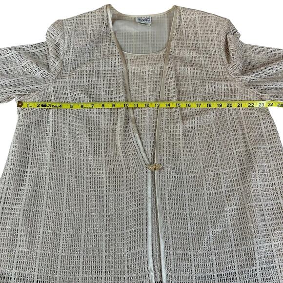 R&M Richards Evening Top Sze 22 WP Shimmery Cream Sheer Lined Classic Eventwear - Picture 12 of 13